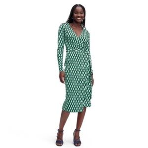 Diane Von Furstenberg x Target Wrap Dress Women’s XS Blue Green White Geometric
